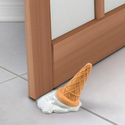 Creative ice cream shaped silicone door stop for home and office, colorful ice cream design door stopper, durable non-slip silicone door wedge, fun decorative doorstop accessory