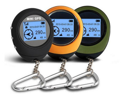 Mini GPS multi-function locator for outdoor adventures – handheld GPS tracker with road search, treasure hunting, and climbing positioning features.