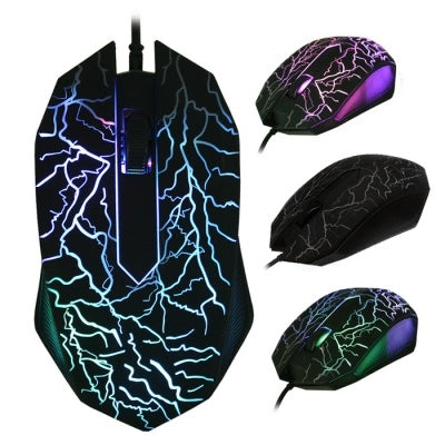 USB wired optical gaming mouse with high-precision sensor for smooth gameplay, ergonomic design, and customizable buttons ideal for PC gamers
