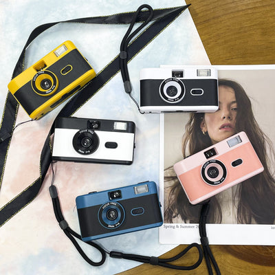 Retro disposable film camera with vintage design, classic analog photography, easy-to-use single-use camera for capturing nostalgic moments